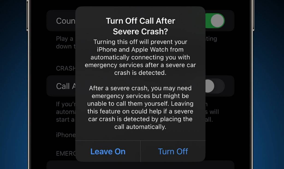 寿阳苹果14维修分享 iPhone 14 和 Apple Watch 上关闭崩溃检测 